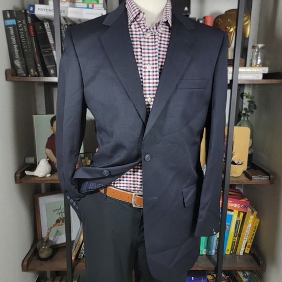 JOS A BANK Traveler's Men's‎ Sport Coat Blazer Two Button 710 GORDON Wool 40L